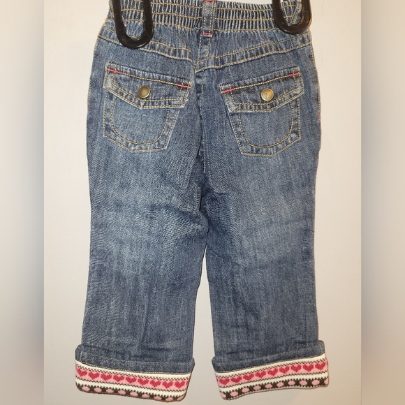 🆕️♥️❄️ Vintage Gymboree Winter Snowflake Outfit Smocked Velour Top Jeans 18-24 - Picture 8 of 10